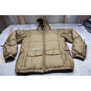 Burton Down Jacket Mens Medium Beige Check Ronin Insulated Ski Snow Puffer VTG